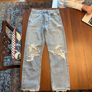 Agolde Women’s 90s HIGH RISE Distressed blue jeans size 27
